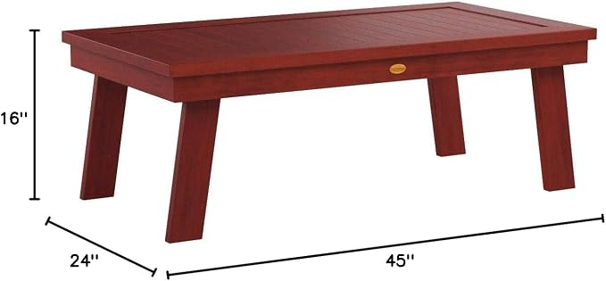 highwood AD-DSCT1-RED Adirondack Coffee Table, Rustic Red