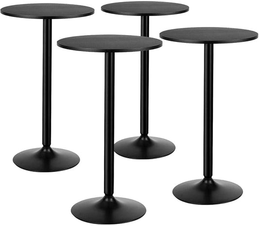ERGOMASTER Cocktail Table,Two-in-one Modern Style Standing Circular Bar Table 40"/22" Two Convertible Height Suitable for Dining Room, Restaurant, Kitchen (4, Black)
