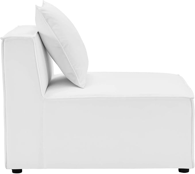 Modway EEI-4379-WHI Saybrook Patio Upholstered 3-Piece Sectional Sofa in White