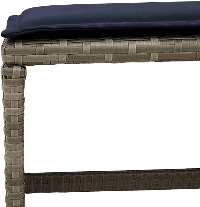 17 Piece Patio Dining Set with Cushions Gray Poly Rattan Outdoor Furniture Table 12 Chairs and 4 Stools for Backyard Garden Entertaining UV-Proof Space-Saving Foldable