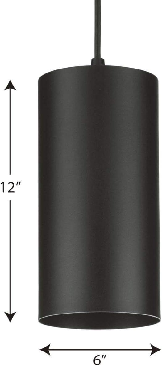 Progress Lighting P500356-031 6IN CYL RNDS Cylinder, Black, 12.00x6.00x6.00