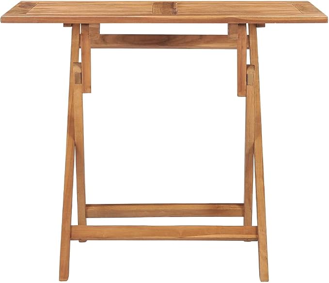 vidaXL Outdoor Dining Table, Folding Patio Table, Garden Table, Garden Furniture for Front Porch Deck Lawn Backyard, Farmhouse, Solid Teak Wood