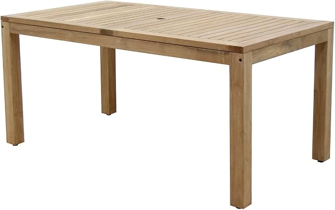 Amazonia Pennsylvania 7-Piece Outdoor Rectangular Dining Table Set | Certified Teak | Ideal for Patio and Indoors