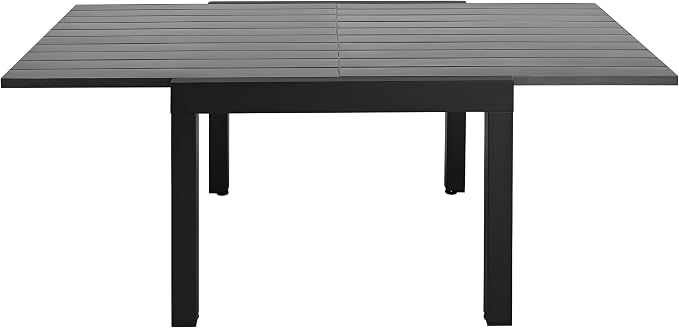 Expandable Patio Dining Table for 4-6 Person, Aluminum Extendable Outdoor Table, 32"-65" Adjustable Patio Table, Square/Rectangular Outdoor Accent Table for Garden, Backyard, Poolside, Black