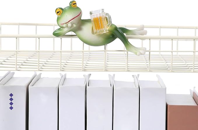 Miniature Frog Statue Plant Decorations for Pots, Funny Frog Figurines Gifts Women Outdoor Garden Decor Planter Hugger for Lawn,Flower,Yard,Ornament,4.33"x2.16"x2.12