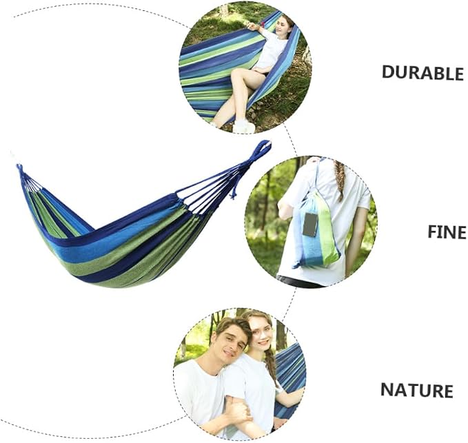 Widened Double Hammock for Adults Camping Hiking Swing Portable Outdoor Travel Hammock Sturdy and Canvas