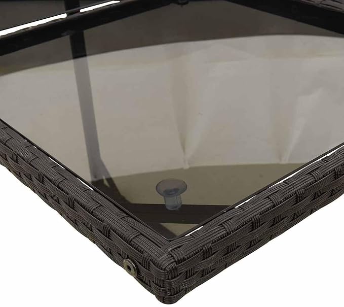 15 Piece Outdoor Patio Dining Set with Cushions Black Poly Rattan for Garden Backyard Relaxation Folding Chairs Tempered Glass Table UV-Proof