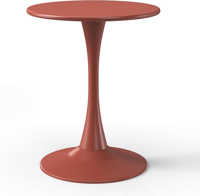 WestinTrends Playa 23.5" Round Outdoor Indoor Metal Cocktail Dining Table, Red