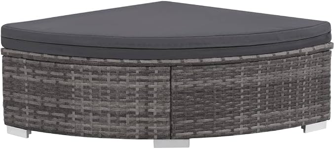 vidaXL Patio Furniture Set 6 Piece, Patio Conversation Set with Cushions, Outdoor Sectional Sofa with Coffee Table for Garden, Poly Rattan Gray