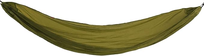 Portable Parachute Camping Hammock, Lightweight Outdoor Hammock with Aluminum Snap Hooks and Storage Bags, Compact Foldable Design for Hiking Backpacking Travel (Army Green)