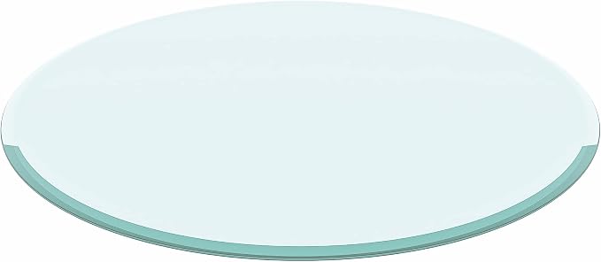 32" Tempered Glass Table Top Round Transparent Table Surface 3/8'' Thick Beveled Edge Multipurpose for Dining, Coffee, Restaurant and End Table (3/8" Thick - Beveled Edge, 32 inch)