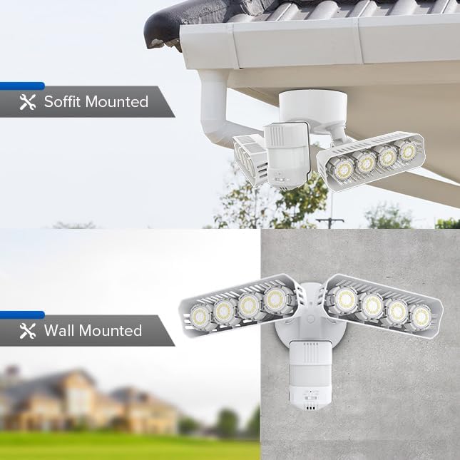 SANSI 36W 3600LM LED Motion Sensor Outdoor Light, IP65 5000K (White) | 350W Equiv 4 Modes Motion Lights for Outside, Flood Lights Outdoor Security Lights for Backyard, Garage, Yard, Porch