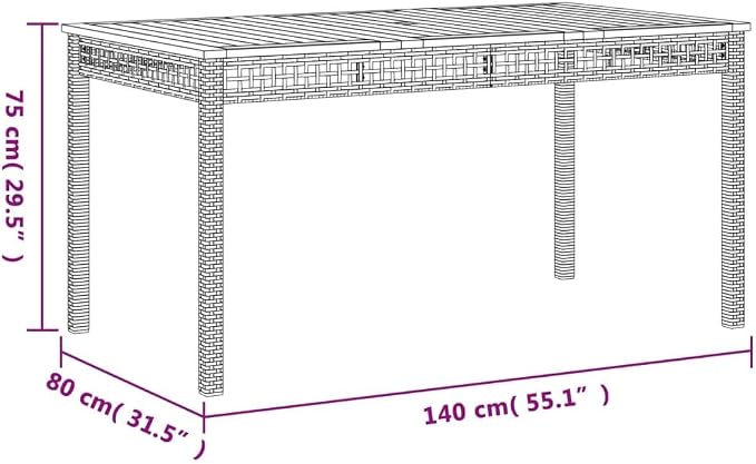 5 Piece Patio Dining Set with Cushions, Gray PE Rattan Outdoor Furniture Set with Acacia Wood Top Table and 4 Armchairs, Modern Wicker Dining Table Set for Backyard Garden Deck Porch