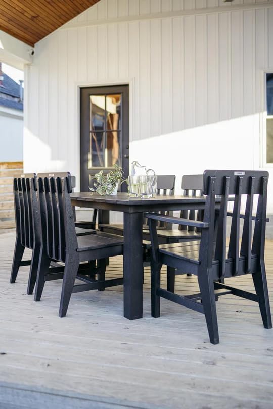 Breeo X Series 7pc Dining Table - 35"x72" Dining Table 6, 2 Arm Chairs, & 2 Side Chairs - Outdoor Patio Furniture Set - Weather-Proof Patio Sets for Outdoor, Backyard, Outside - Gray