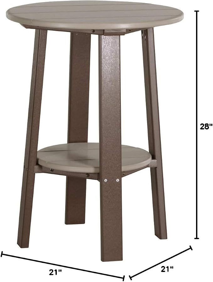 LuxCraft Deluxe End Table 28" Weatherwood/Chestnut Brown