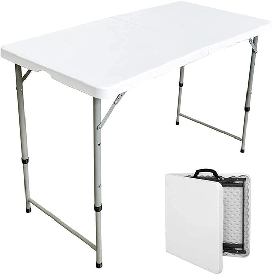 4ft Bi-Fold Folding Table Portable Plastic Indoor Outdoor Picnic Party Dining Camp Tables (4ft, 6ft, 8ft)