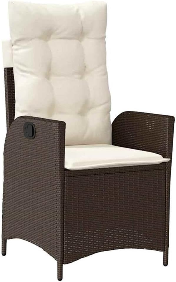 Afuera Living 7 Piece Poly Rattan Garden Dining Set, Black Finish, Cushioned Seats, Glass Tabletop, UV-Resistant Woven Texture, Steel Frame, Ergonomic Design, Ideal for Patio, Porch, Backyard Dining