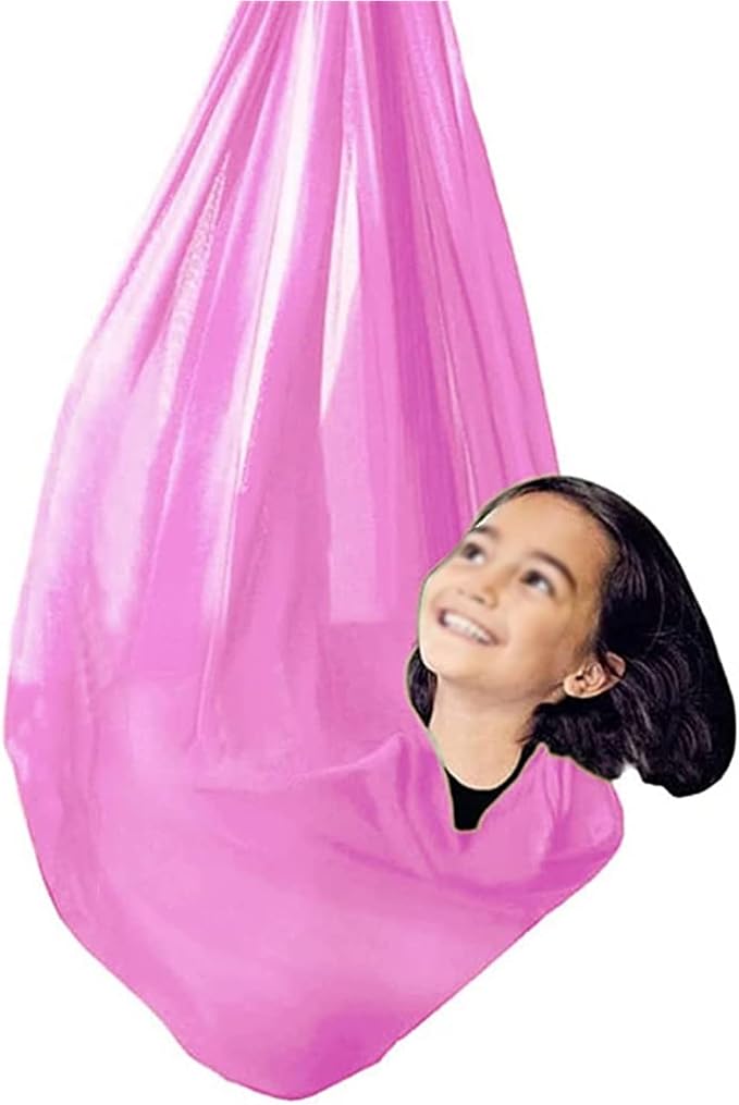 Indoor Swing, Therapy Swing Snuggle Cuddle Hammock With Special Needs For Kids And Adults Sensory Disorders, ADHD, Autism, Anxiety, Sensory Integration ( Color : Pink , Size : 100*280CM/39*110in )