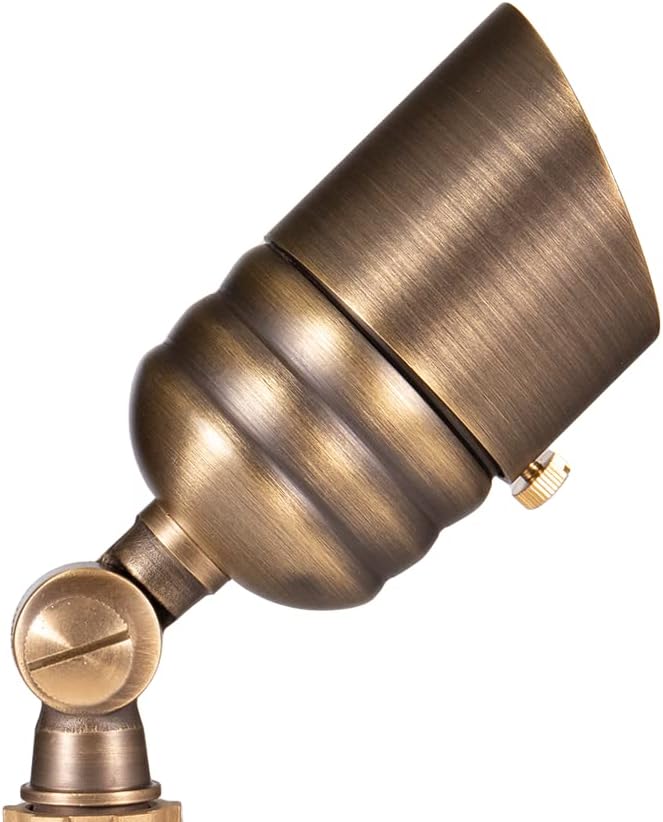 VOLT Fat Boy 12V Brass Outdoor Mini Spotlight (Bronze) | Lamp Ready, Low Voltage, Ideal for Landscape Lighting of Yard Lawn Garden Patio Trees & House