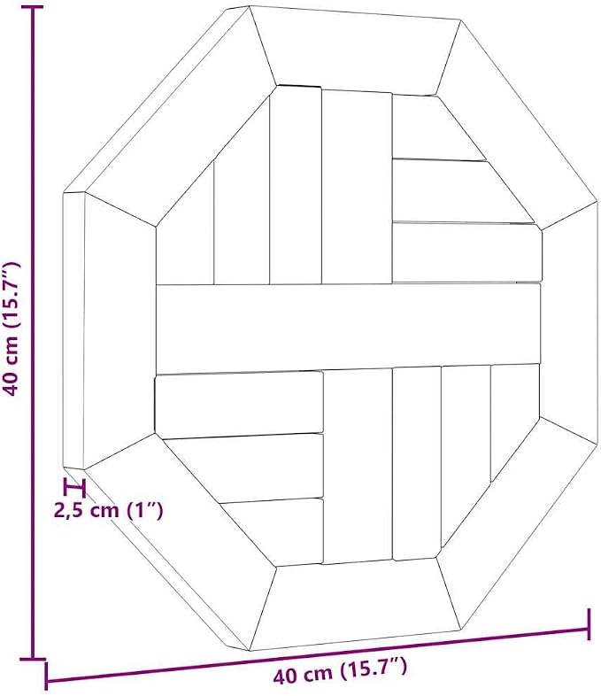 Octagonal Solid Teak Wood Table Top 15.7 x 15.7 Inch, Weather-Resistant Replacement Tabletop for Outdoor Garden Dining and Indoor Kitchen Furniture