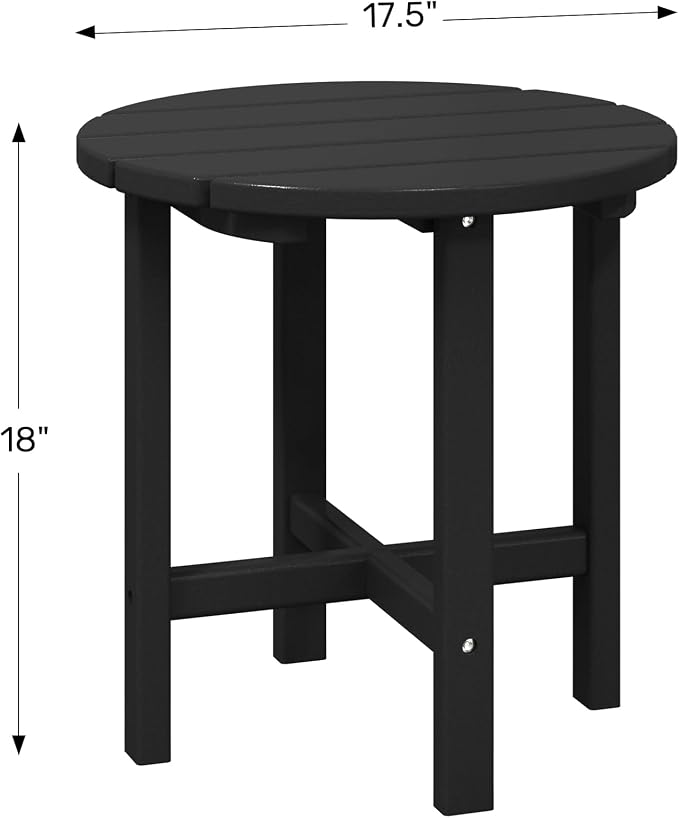 WestinTrends Dylan Adirondack Round Outdoor Side Table, Dark Green