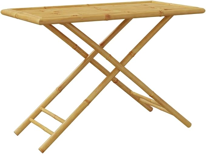 Garden Table Natural Bamboo Versatile Garden Table Outdoor Dining Patio Terrace Backyard Outdoor Eating Dining Furniture Patio Al Fresco Meal for porches 43.3 i