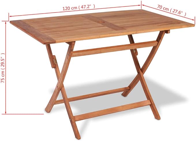 5-Piece Folding Outdoor Dining Set, Solid Teak Wood Garden Table and 4 Chairs, Patio Furniture for Backyard, Balcony, Deck, Foldable Weather-Resistant Table Set