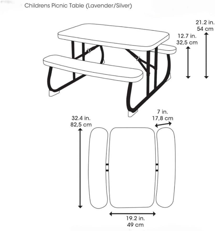 Perfect for Outdoor Fun! The Outdoor Children's Picnic Table is Ideal for Playdates, picnics, and Crafts. (Lavender)