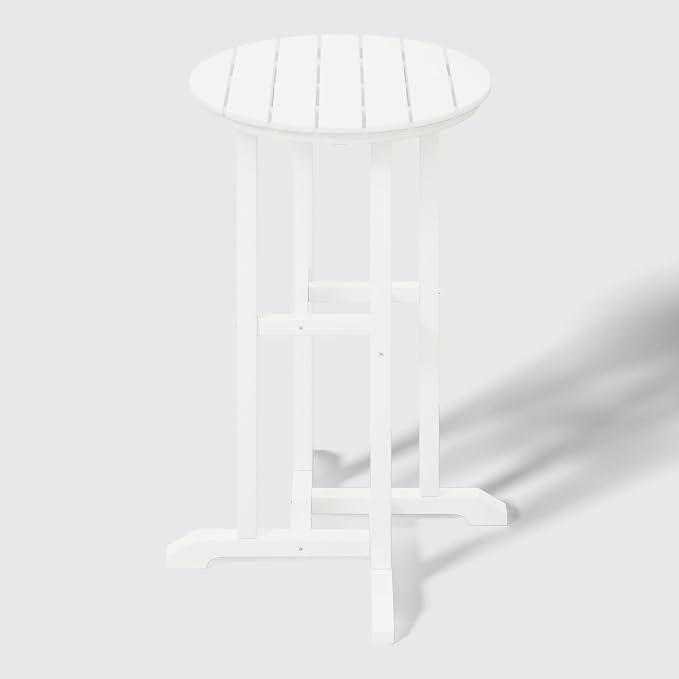 WestinTrends Malibu 37" Counter Height Round Outdoor Patio Bistro Bar Table, White