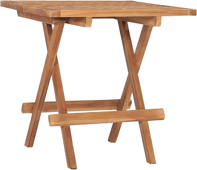 3 Piece Folding Patio Dining Set with Cushion Solid Teak Wood Outdoor Table and Chairs for Garden Deck Space Saving