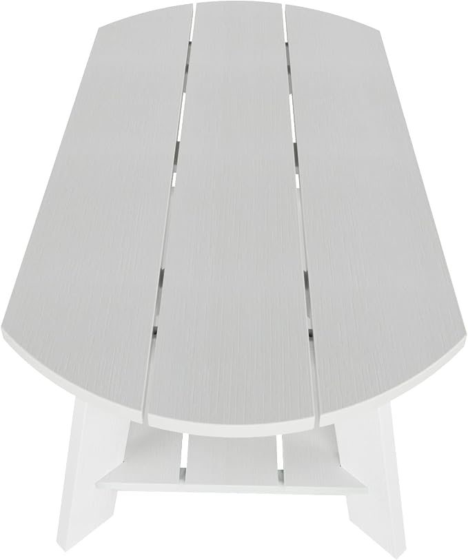 WestinTrends Tuscany Outdoor Coffee Table, All Weather HIPS 2 Tier Patio Adirondack Coffee Table, White