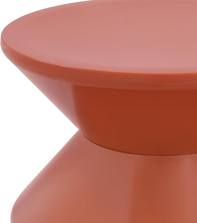 Funky Side Table Trendy Side Table Funky Sofa Stool Small Night Stand for Couch Sofa, White Outdoor Side Tables Boho Decor End Table for Coffee Patio (Orange)