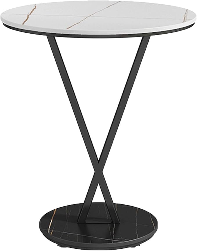 JATIBOSH Coffee Table in Living Room, Industrial Style Round End Table Metal, Small Outdoor Side Table for Bedroom Balcony Patio