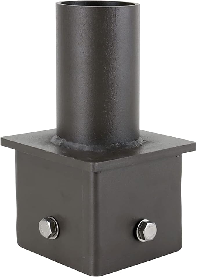 Tenon Adapter for 5 inch OD Square Pole Vertical Bracket Adapter with Slip Fitter Mount (2 3/8") Mounting Bracket Accessories for Outdoor Shoebox Lighting Parking Lot Light Street Light