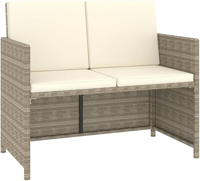Afuera Living 6-Piece Synthetic Poly Rattan Outdoor Patio Dining Set, Beige/Cream Finish, Weather-Resistant PE Rattan with Cushions, Modern Style for Garden or Terrace, Seats Up to 6 People