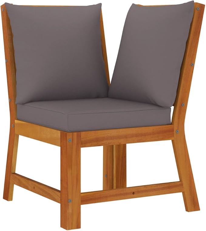 6 Piece Patio Dining Set with Cushions Solid Wood Acacia Outdoor Garden Furniture Wicker Table Bench Seats for Backyard Deck Lawn Entertaining