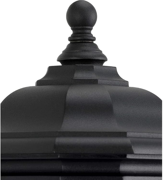 Progress Lighting Crawford Collection 1-Light Etched Glass New Traditional Outdoor Medium Wall Lantern Light Textured Black