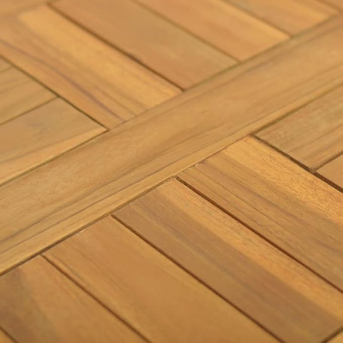 Square Table Top Solid Teak Wood, Replacement Table Top, Wooden Desk Top for Outdoor, Home, 15.7"x15.7"x1"