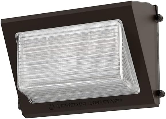Lithonia Lighting 13" LED Wall Pack Outdoor Light, Dusk to Dawn Photocell | Bronze Outdoor Light Fixture, 3000K/4000K/5000K CCT, Adjustable Lumens, UVOLT (TWR1 LED ALO SWW2 UVOLT PE DDBTXD)