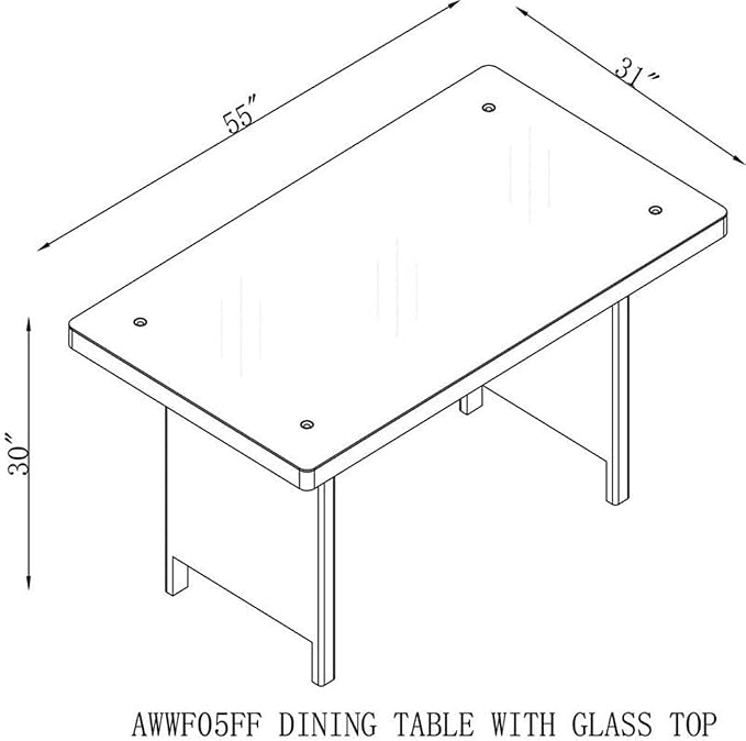 Asti All-Weather Wicker Outdoor Dining Table with Glass Top, Rust-Resistant Aluminum Frame, Weatherproof Patio Furniture, 55 in. W x 31 in. D x 30 in. H, Ideal for Garden and Deck