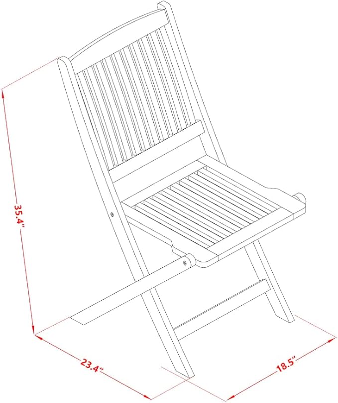 East West Furniture DECM5CWNA 5 Piece Outdoor Patio Dining Sets Includes a Rectangle Acacia Wood Table and 4 Folding Side Chairs, 40x72 Inch, Natural Oil