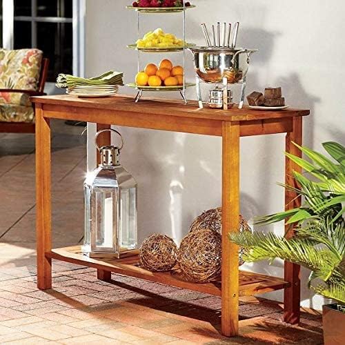 Wood Console Table Outdoor Patio Furniture (Natural)