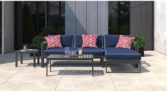 Home Square Outdoor Side Table in Gray Gunmetal Finish - Set of 2