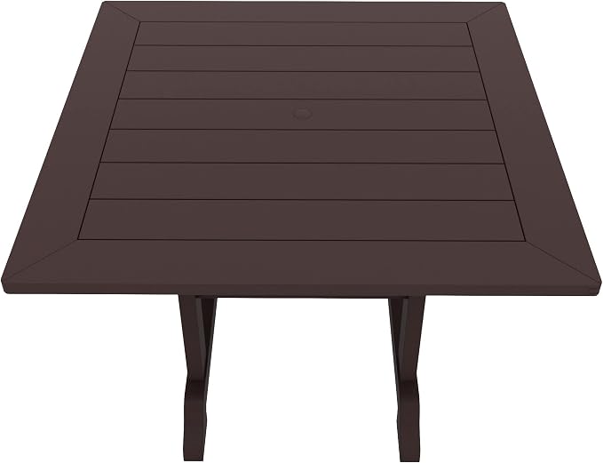 HDPE Laguna 43" Square Dining Table,Dark Brown