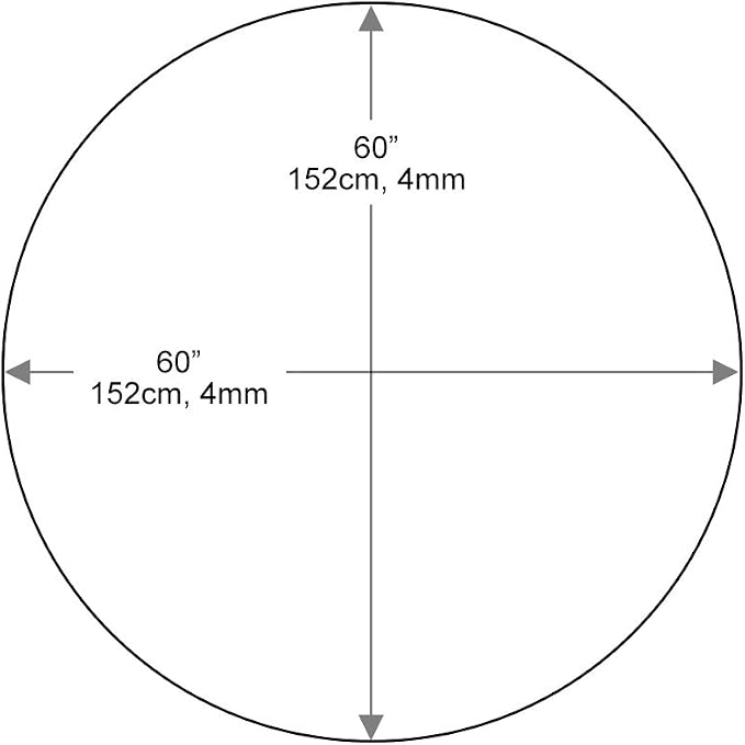 Dulles Glass 60 inch Round Glass Table Top - Tempered - 1/4" Thick Glass Surface, Safe Beveled Edge, Multipurpose for Dining Table, Patio, Coffee and End Table