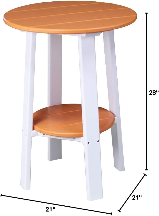LuxCraft Deluxe End Table 28" Tangerine/White