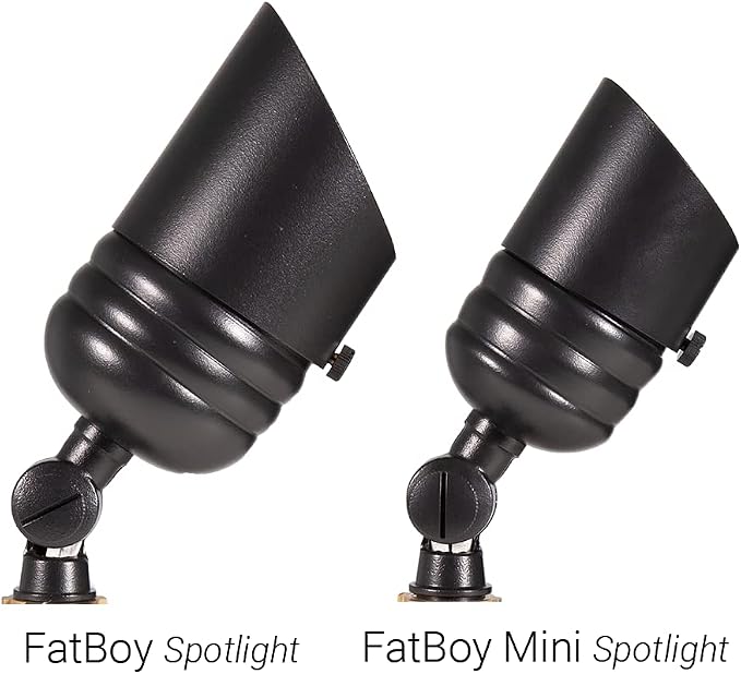 VOLT Fat Boy 12V Brass Outdoor Mini Spotlight (Black) | Lamp Ready, Low Voltage, Ideal for Landscape Lighting of Yard Lawn Garden Patio Trees & House