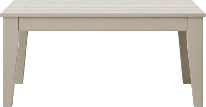 WestinTrends Malibu Low Outdoor HDPE Patio Rectangle Coffee Table, Sand