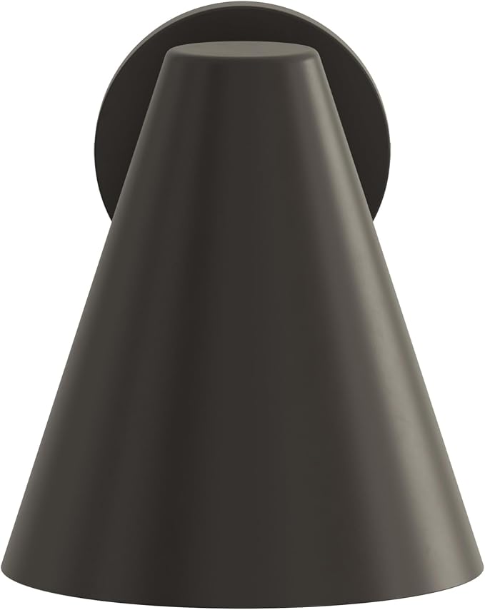 Progress Lighting Mik 18 Inch 1-Light Outdoor Wall Light, Modern Industrial Exterior Light, Antique Bronze Tapered Cone (18 in. H x 10 in. W x 12 in. Dia), P560409-020