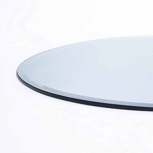 40" Round Clear Tempered Glass Table Top 1/2" Thick with 1" Bevel Edge